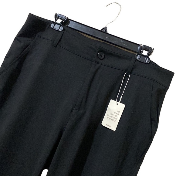 BAMANS Relaxed Fit Black Trousers Stretch Hi-Waist Straight Leg WomensXX-… - Picture 4 of 12